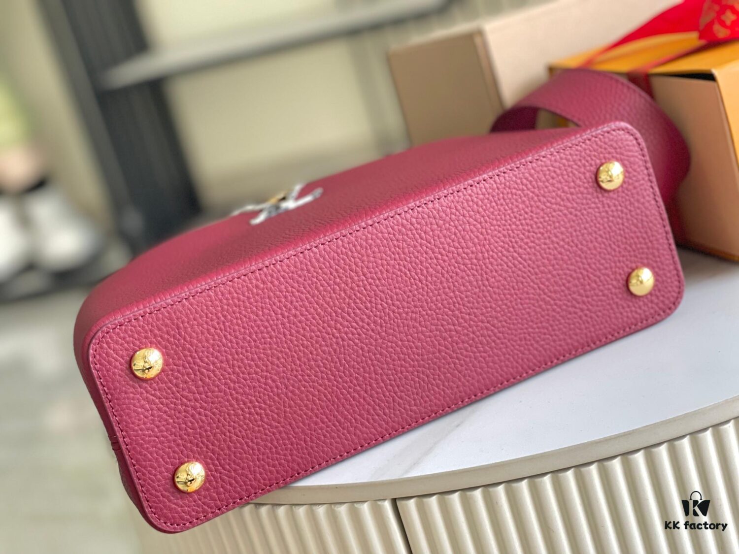 Supreme Grade Full Set Packaging [Premium Original Factory Leather 💋 N82068 Grape Purple with Paris Pink Python Gold Clasp]