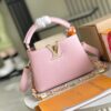 Supreme Grade Full Set Packaging 【Top Quality Original Factory Leather M23950💋 M23951 Pink with Beige Gold Upgraded Hardware】【Capucines Mini Handbag】