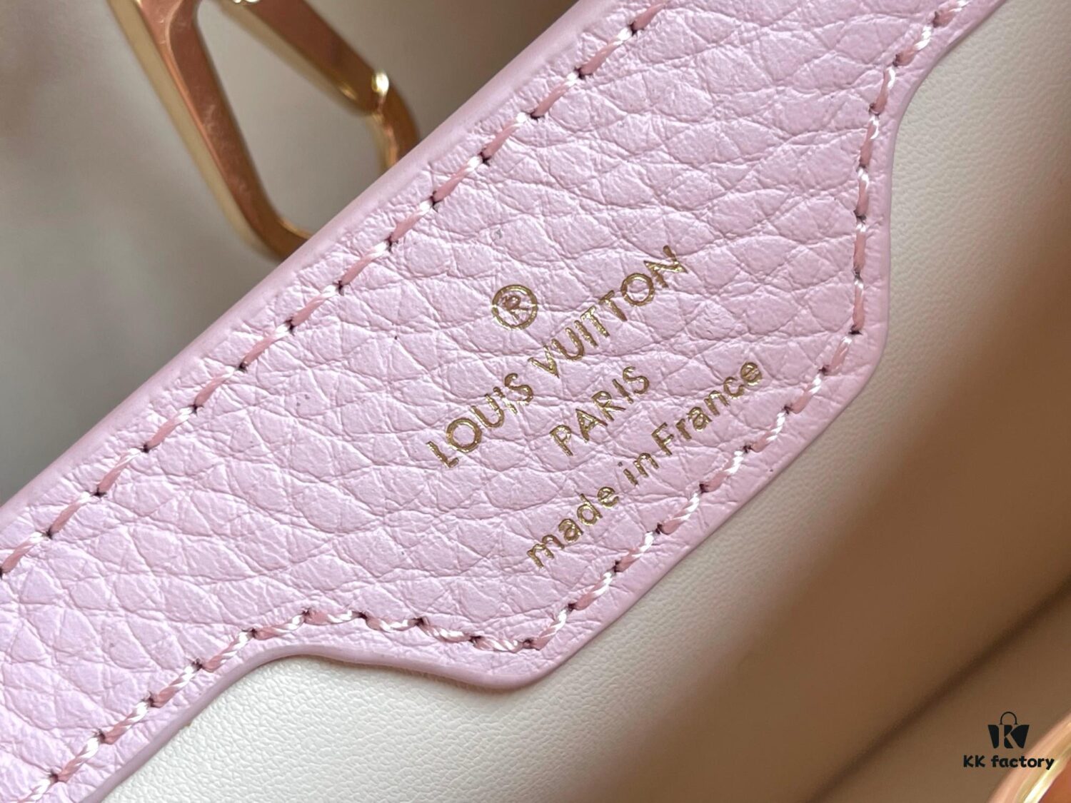 Supreme Grade Full Set Packaging 【Top Quality Original Factory Leather M23950💋 M23951 Pink with Beige Gold Upgraded Hardware】【Capucines Mini Handbag】