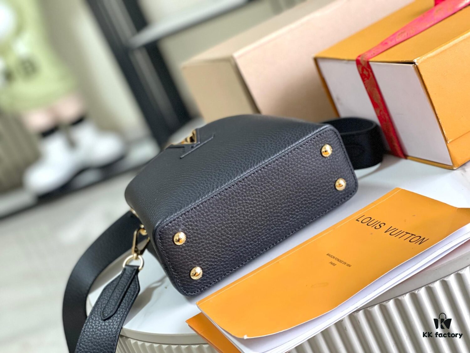 Top-Grade Complete Set Packaging 【Premium Original Leather M48863 💋 M59433 Black with Gold Clasp】