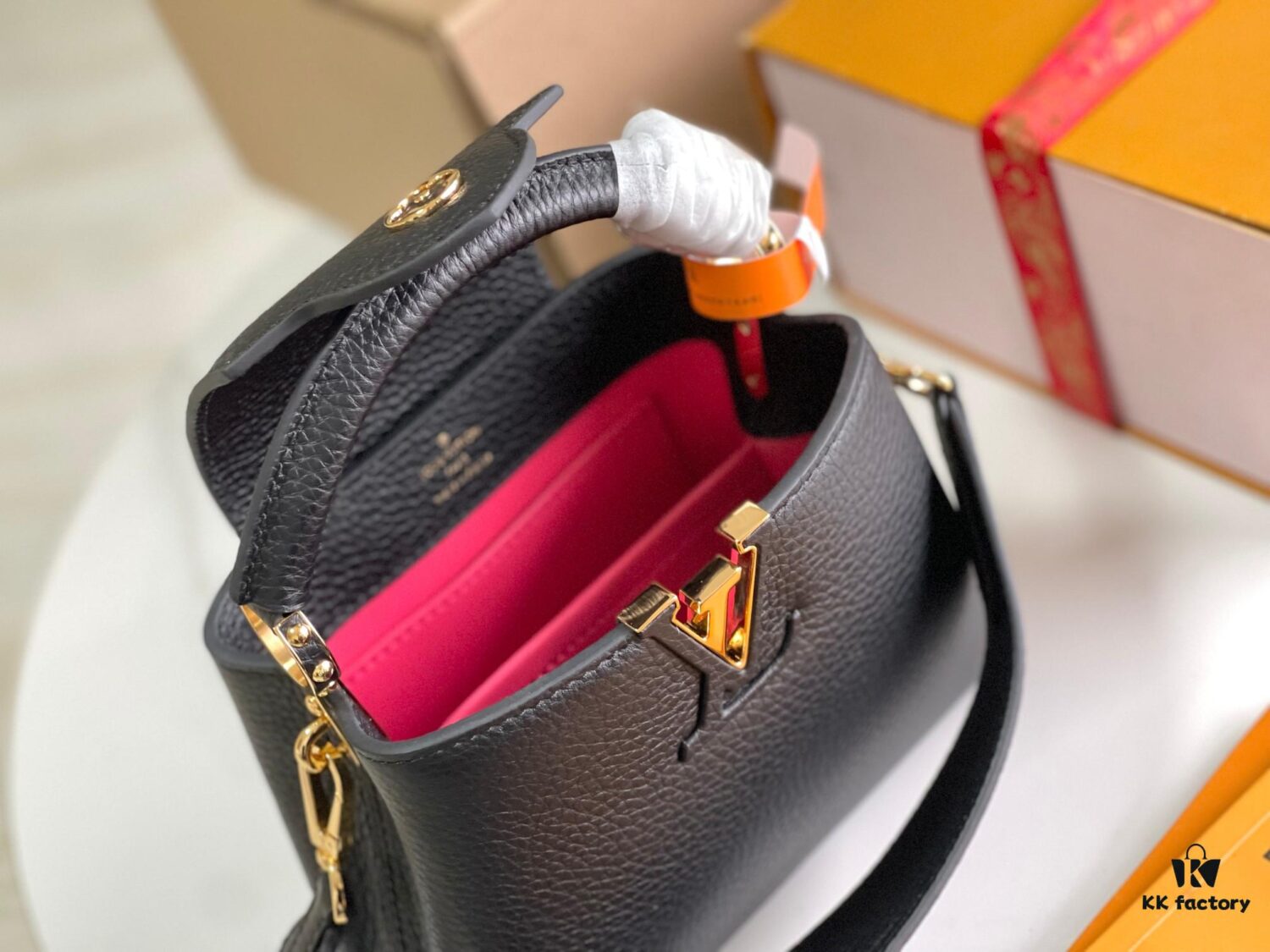 Top-Grade Complete Set Packaging 【Premium Original Leather M48863 💋 M59433 Black with Gold Clasp】