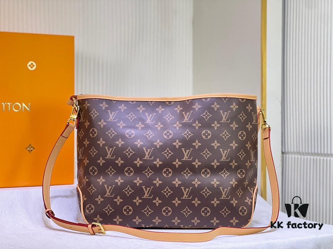 Large Size Upgraded Calfskin Maternal-Child Style LV Vintage Tote Bag M44945, Super Popular Influencer Item, Latest Spring Collection, Versatile Upgraded Shopping Tote