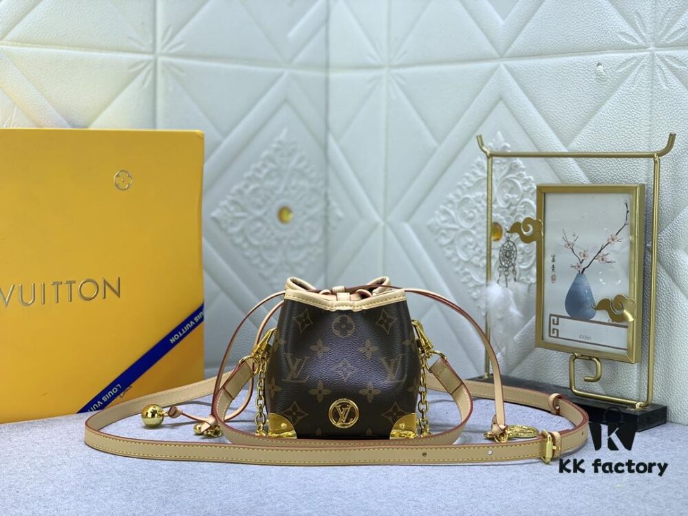 Upgraded Original M83227 White Color M82885 Mini Bucket Bag 'Shumai Bag' Collection Online Only Handbag M82885 Yellow Flower (Shumai Bag)