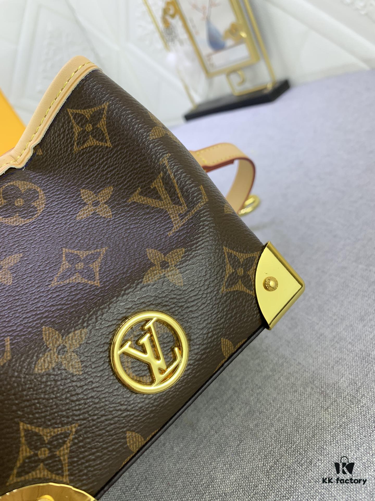 Upgraded Original M83227 White Color M82885 Mini Bucket Bag 'Shumai Bag' Collection Online Only Handbag M82885 Yellow Flower (Shumai Bag)