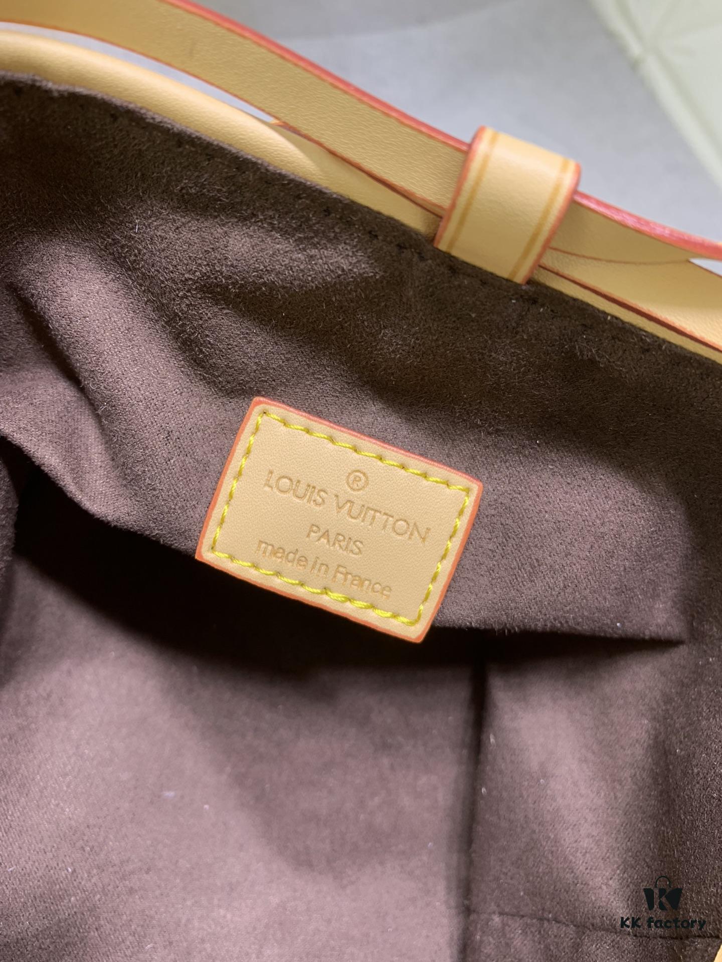 Upgraded Original M83227 White Color M82885 Mini Bucket Bag 'Shumai Bag' Collection Online Only Handbag M82885 Yellow Flower (Shumai Bag)