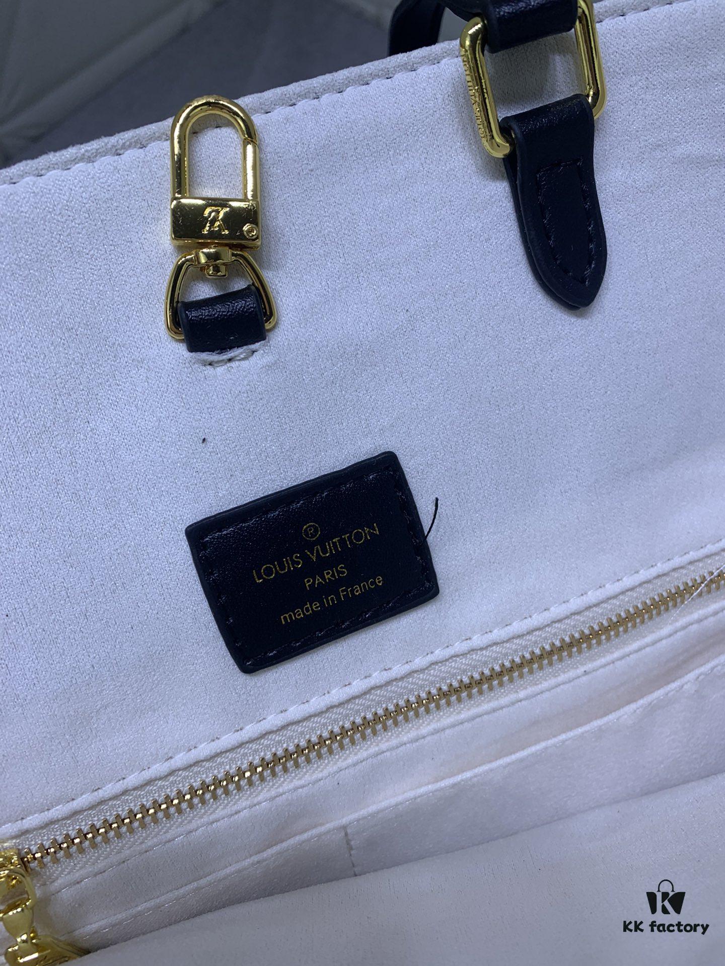 New Arrival [LV CRAFTY ONTHEGO Tote Bag] m45373, m45719 - Large 160, Medium 150, Small Upgraded Original Version, Authentic Woven Handle Strap with Leopard Print Silk Screen