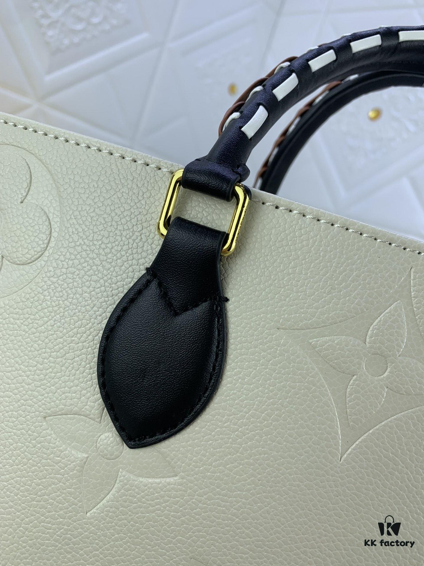 New Arrival [LV CRAFTY ONTHEGO Tote Bag] m45373, m45719 - Large 160, Medium 150, Small Upgraded Original Version with Authentic Woven Handle Strap and Leopard Print Silk Screen