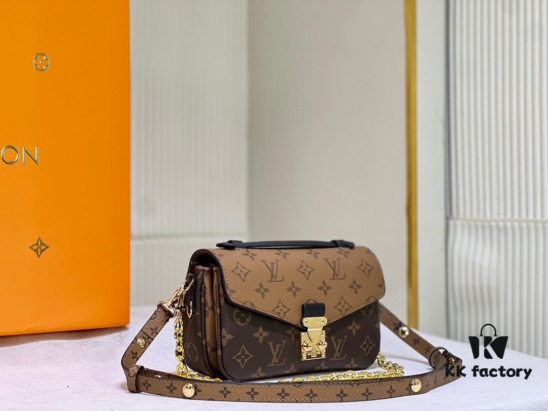 Quality Upgrade [Exclusive Real-shot M46279 Damier, Yellow Flower] LV Sling Bag Mini East West Métis Handbag