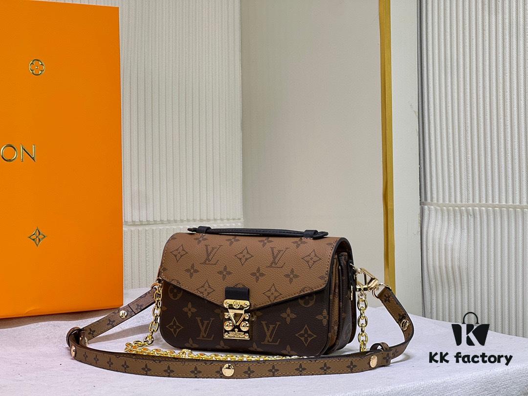 Quality Upgrade [Exclusive Real-shot M46279 Damier, Yellow Flower] LV Sling Bag Mini East West Métis Handbag