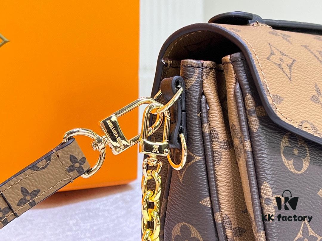 Quality Upgrade [Exclusive Real-shot M46279 Damier, Yellow Flower] LV Sling Bag Mini East West Métis Handbag