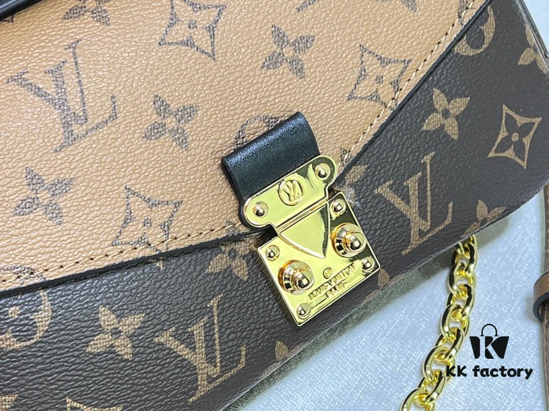 Quality Upgrade [Exclusive Real-shot M46279 Damier, Yellow Flower] LV Sling Bag Mini East West Métis Handbag