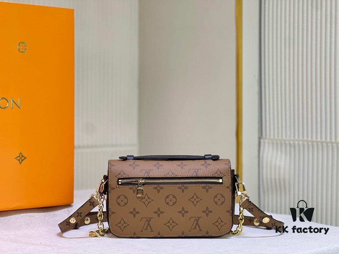 Quality Upgrade [Exclusive Real-shot M46279 Damier, Yellow Flower] LV Sling Bag Mini East West Métis Handbag