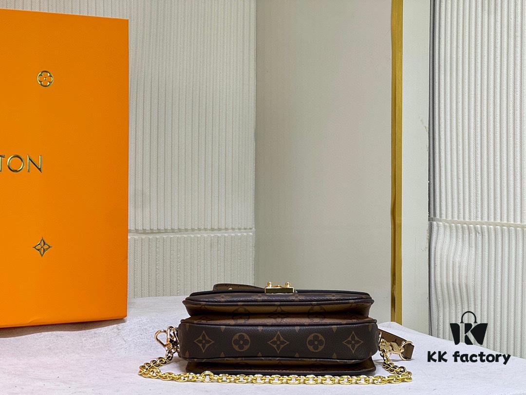 Quality Upgrade [Exclusive Real-shot M46279 Damier, Yellow Flower] LV Sling Bag Mini East West Métis Handbag