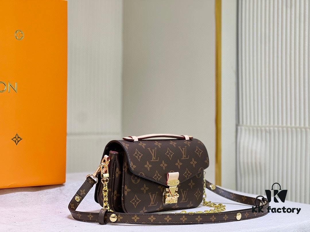 Quality Upgrade [Exclusive Real Shot M46279 Monogram, Yellow Flower] LV Sling Bag Mini East West Métis Handbag