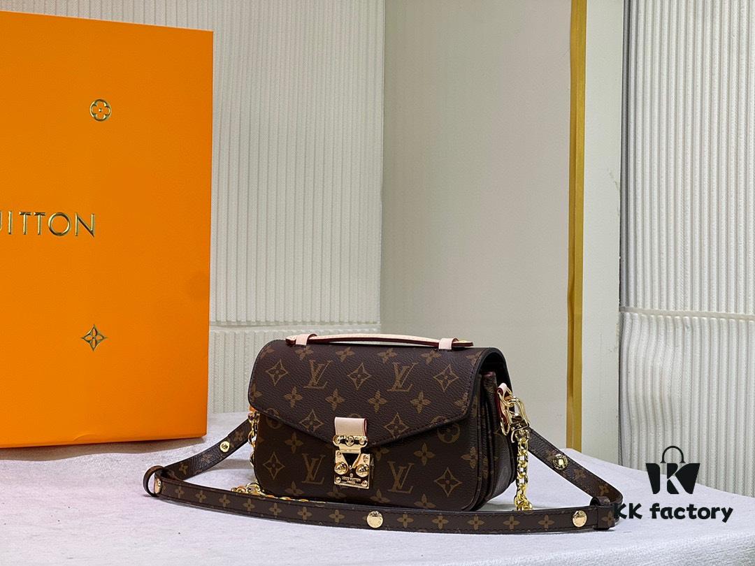 Quality Upgrade [Exclusive Real Shot M46279 Monogram, Yellow Flower] LV Sling Bag Mini East West Métis Handbag