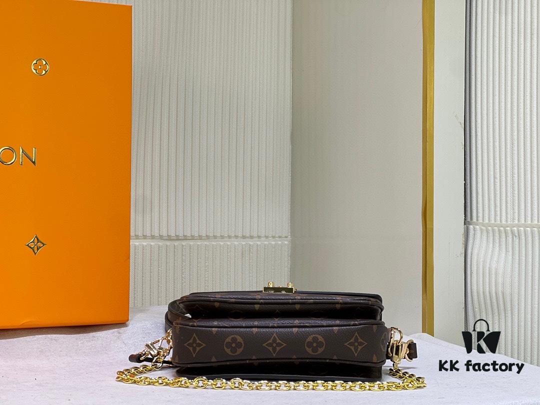 Quality Upgrade [Exclusive Real Shot M46279 Monogram, Yellow Flower] LV Sling Bag Mini East West Métis Handbag