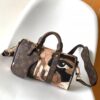 Keepall Bandoulière 25 Bag from LV Portrait Collection with M46678 Eyes and M46701 White Flowers, Exclusive Original Stock