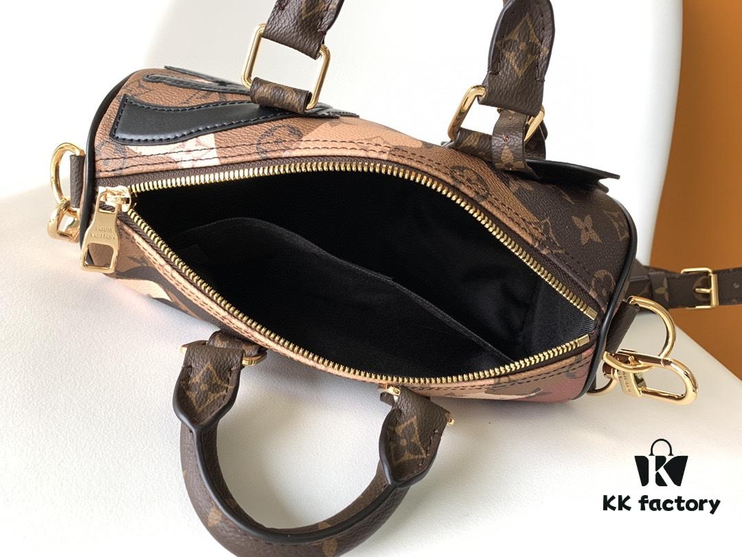 Keepall Bandoulière 25 Bag from LV Portrait Collection with M46678 Eyes and M46701 White Flowers, Exclusive Original Stock