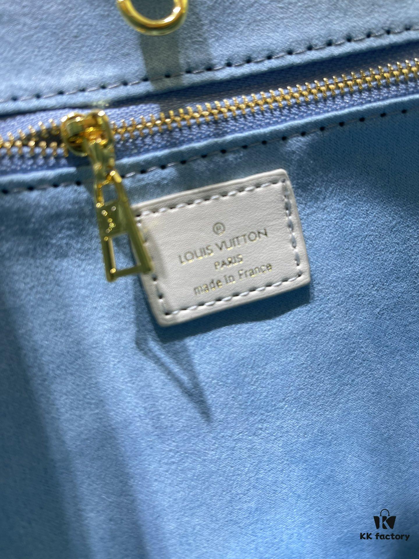 Upgraded Original M46833 White M45653 White Embossed M46569 This OnTheGo PM Bag Features Monogram Empreinte Leather with Subtle Tones Highlighting the LV Initials and Monogram Flowers Embossing Giving a Compact Square Silhouette a Delicate Sheen