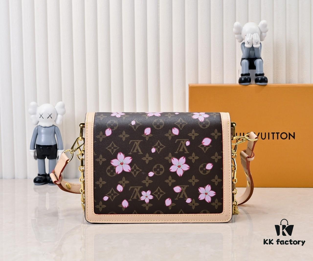 Murakami Pink Cherry Blossom Daphne Upgrade 💥 Louis Vuitton Spring 2025 Collection Messenger Bag M43599 / 44391 / 44580 Latest Version Métis Mini Handbag