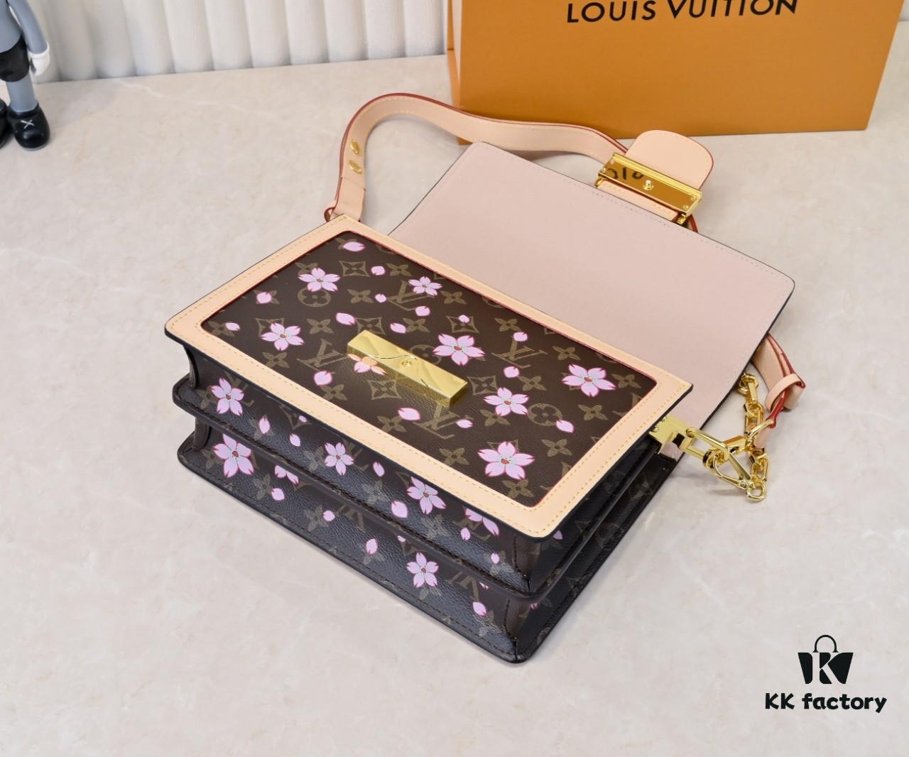 Murakami Pink Cherry Blossom Daphne Upgrade 💥 Louis Vuitton Spring 2025 Collection Messenger Bag M43599 / 44391 / 44580 Latest Version Métis Mini Handbag