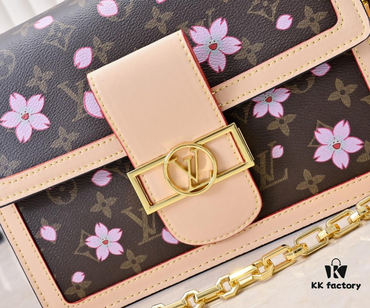 Murakami Pink Cherry Blossom Daphne Upgrade 💥 Louis Vuitton Spring 2025 Collection Messenger Bag M43599 / 44391 / 44580 Latest Version Métis Mini Handbag