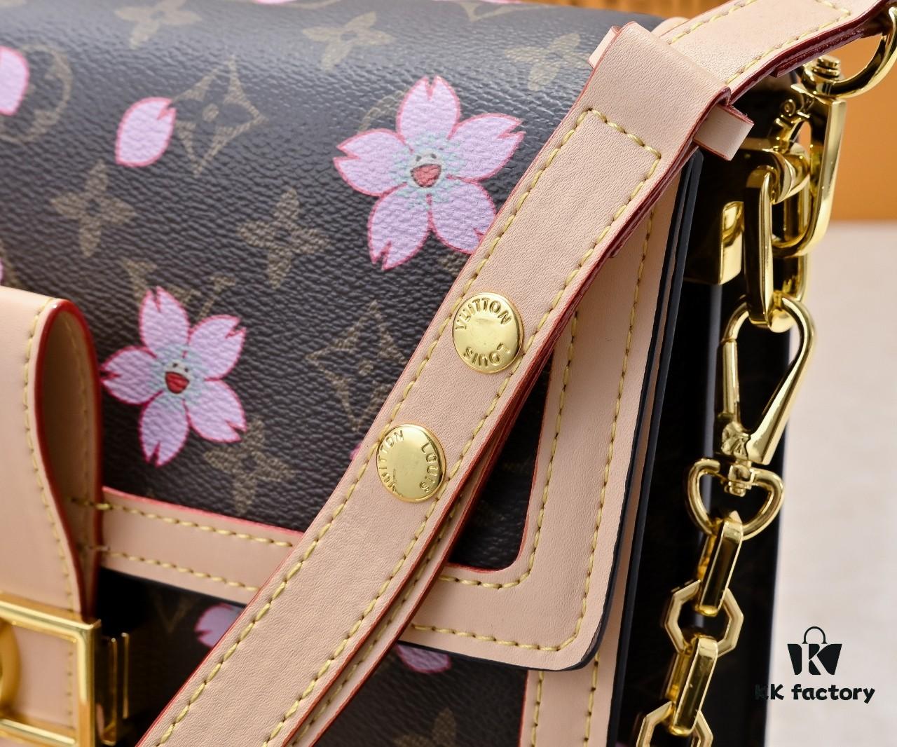 Murakami Pink Cherry Blossom Daphne Upgrade 💥 Louis Vuitton Spring 2025 Collection Messenger Bag M43599 / 44391 / 44580 Latest Version Métis Mini Handbag