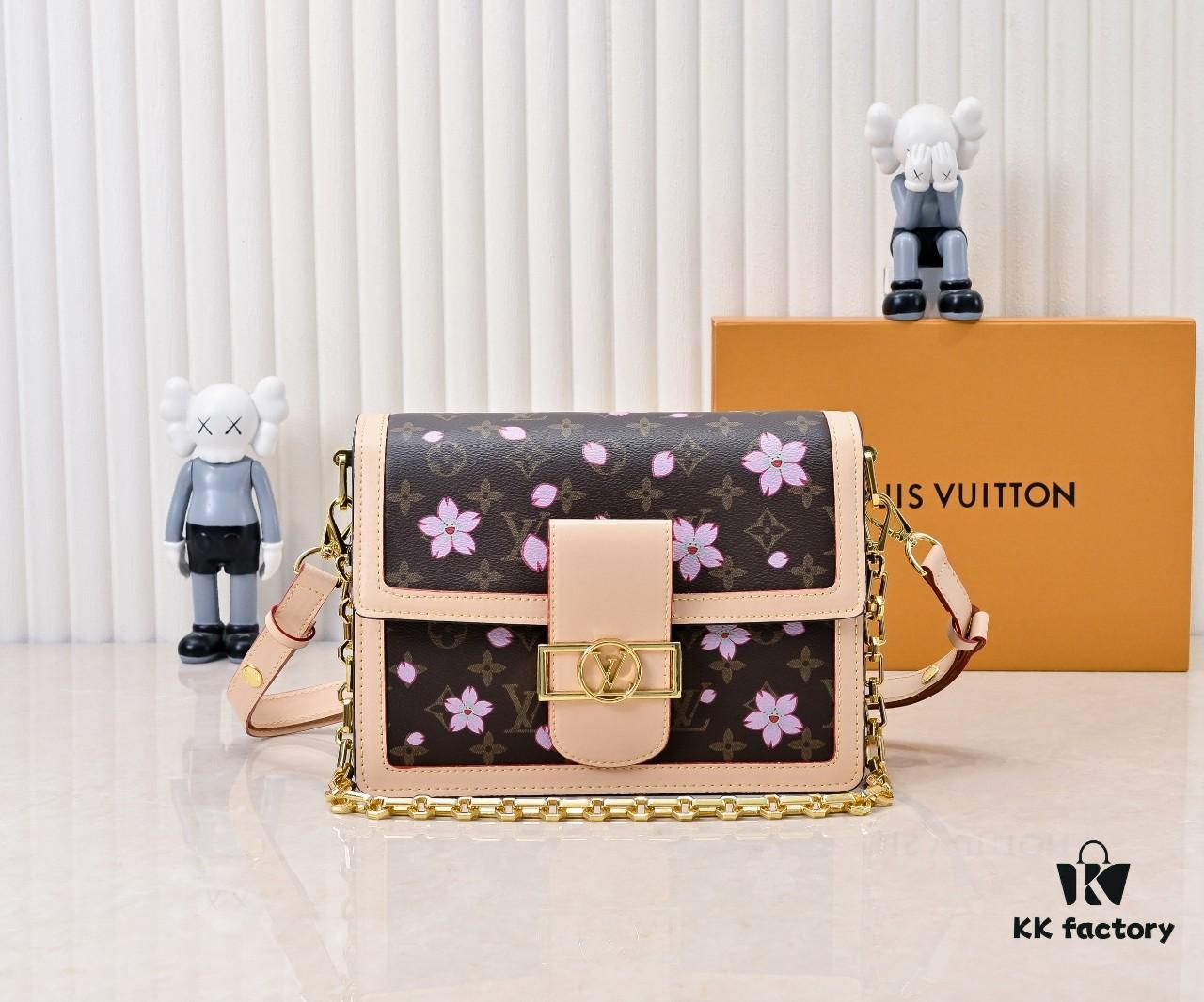 Murakami Pink Cherry Blossom Daphne Upgrade 💥 Louis Vuitton Spring 2025 Collection Messenger Bag M43599 / 44391 / 44580 Latest Version Métis Mini Handbag