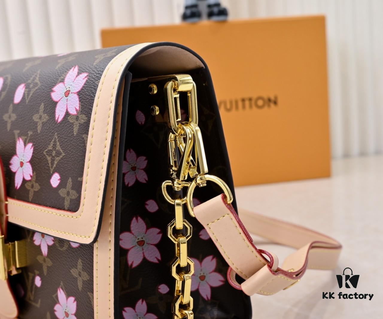 Murakami Pink Cherry Blossom Daphne Upgrade 💥 Louis Vuitton Spring 2025 Collection Messenger Bag M43599 / 44391 / 44580 Latest Version Métis Mini Handbag