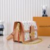 Takashi Murakami White Tricolor Daphne Upgraded Version 💥 Louis Vuitton 2025 Spring Collection Messenger Bag M43599 / 44391 / 44580 Latest Release Métis Mini Handbag
