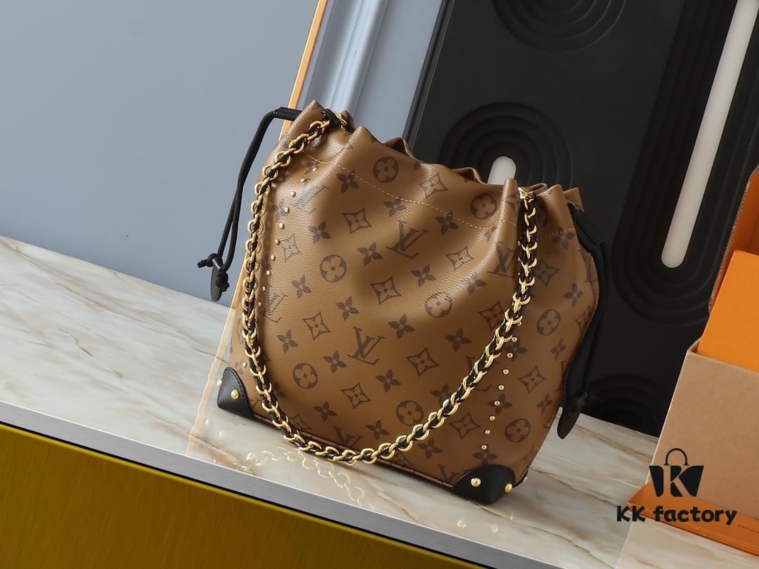 Upgraded Original M97063 Floral Beige Bucket Bag, Louis Vuitton 2025 Pre-Spring Collection NeoNoé Bucket Bag