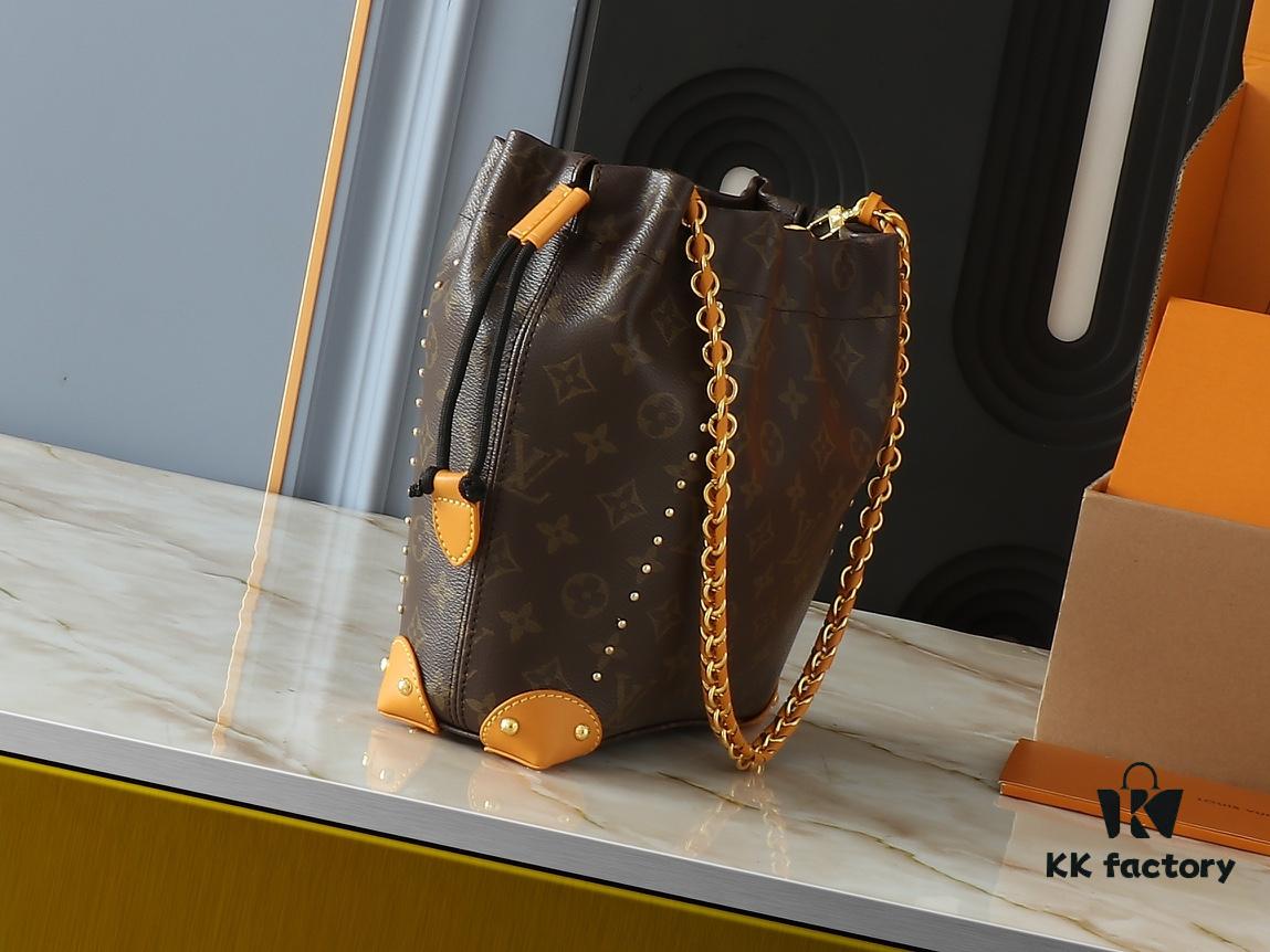 Upgraded Original M97063 Floral Yellow NeoNoé Bucket Bag, Classic Monogram Bucket Tote