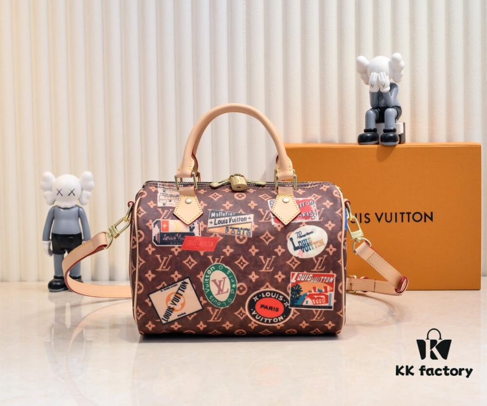 Color-changing Yellow Leather Look 👍 M47087 M47086 Speedy Bandoulière 25 Bag Inspired by the Brand's Vintage Monogram Canvas