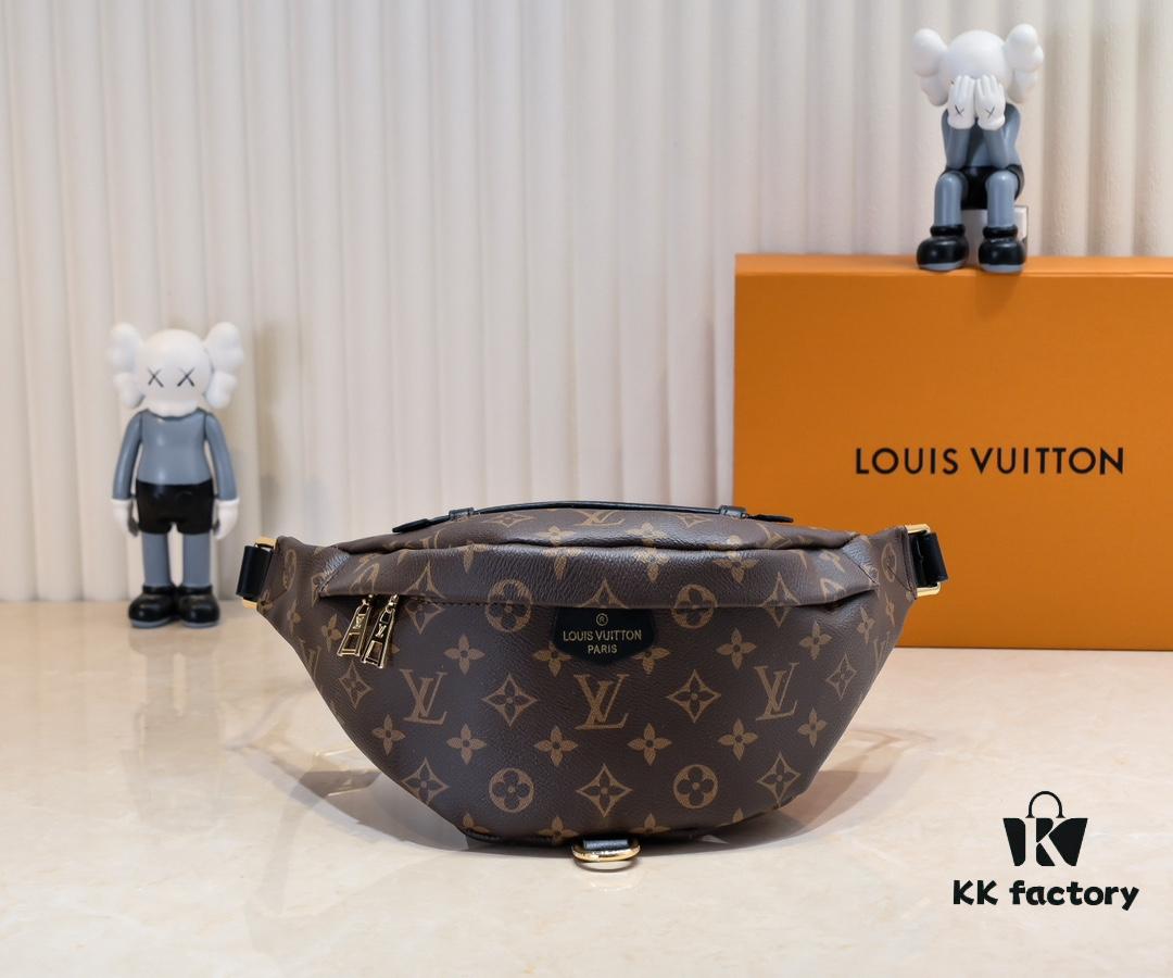 Exclusive Real Shot - Upgraded Version ‼️ Genuine Leather 🔥 Original Hardware with Full Steel Zipper Pulls 🐂 NEW WAVE Waist Bag M44812 Black White