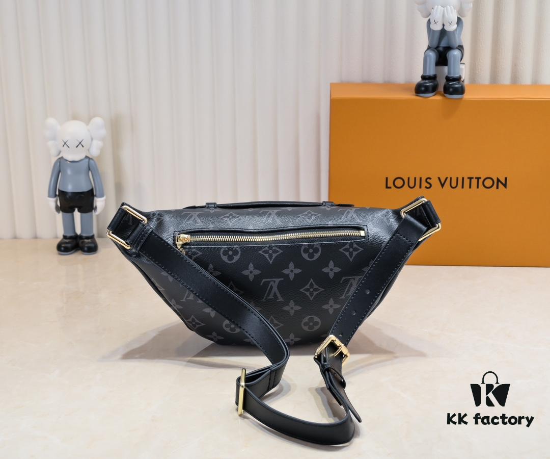 Exclusive Real Shot - Upgraded Version ‼️ Genuine Leather 🔥 Original Hardware with Full Steel Zipper Pulls 🐂 NEW WAVE Belt Bag M44812 Black White 🎏