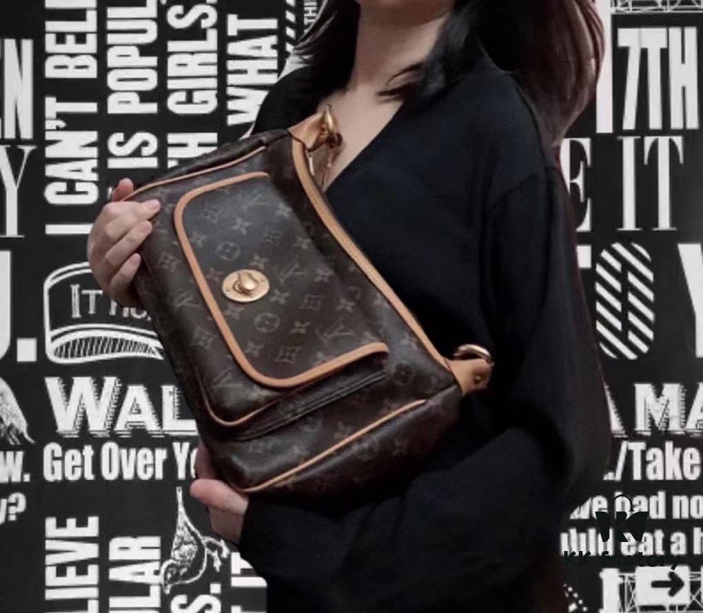 M40077 M90955 Vintage LOUIS VUITTON Tikal GM - Golden Beans (Small Gold Beans) Classic Coffee Pattern