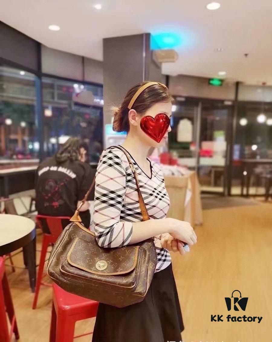 M40077 M90955 Vintage LOUIS VUITTON Tikal GM - Golden Beans (Small Gold Beans) Classic Coffee Pattern