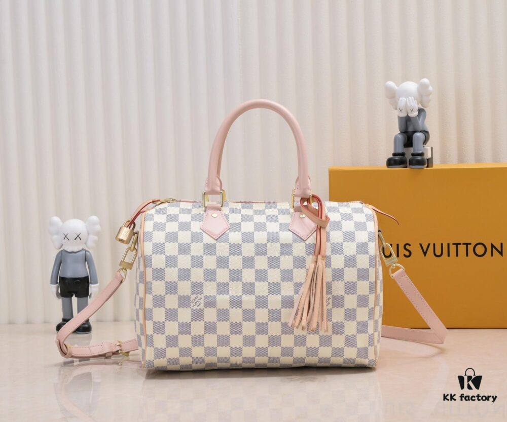 Exclusive Real Shot - Upgraded Version‼️ Model 40391 White Checkered with Pink Leather Trim and Yellow Leather Fringe