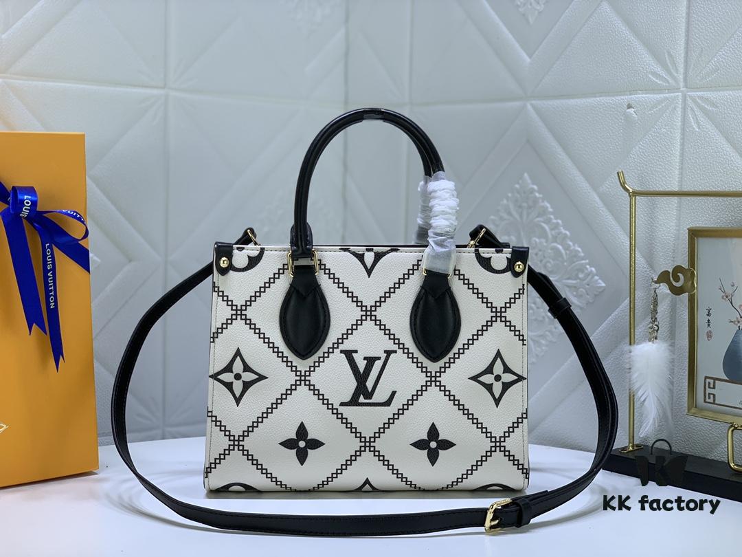 Large, Medium, Small Size Upgraded Original Version New Model with Matching Embossing Louis Vuitton OnTheGo Tote Bag