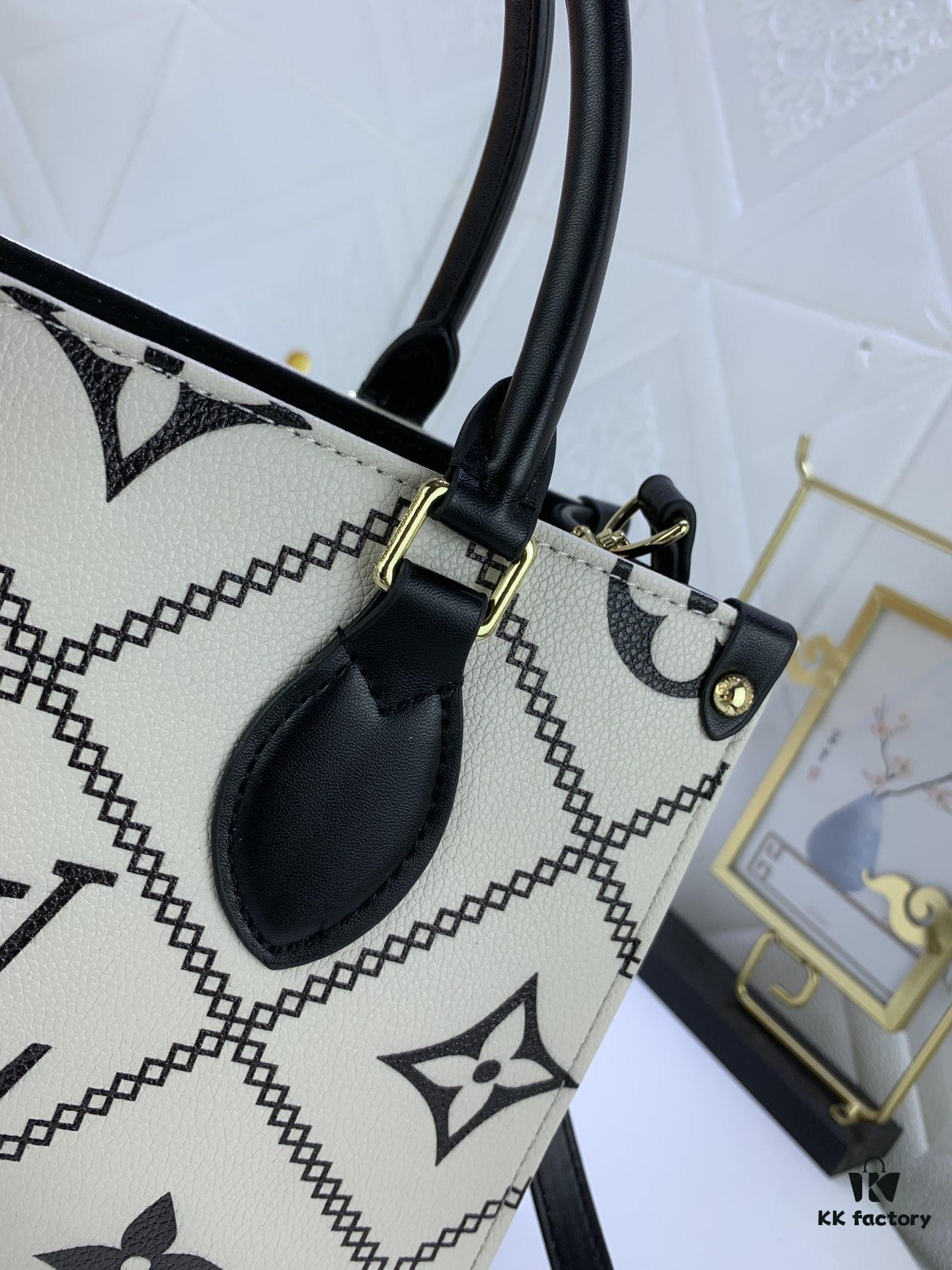 Large, Medium, Small Size Upgraded Original Version New Model with Matching Embossing Louis Vuitton OnTheGo Tote Bag