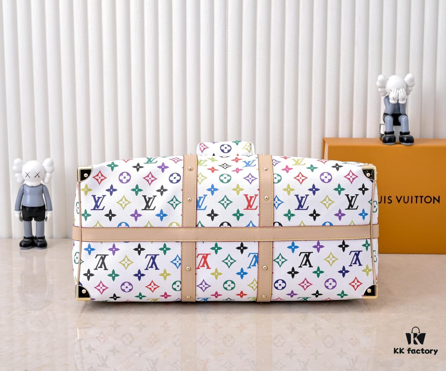 M13742 White Color Black Color Travel Bag Current Season LV x TM KEEPALL BANDOULIÈRE 45 Travel Bag