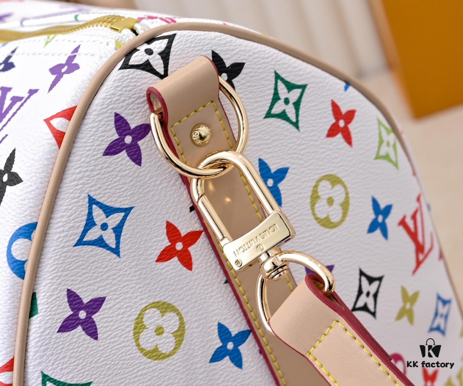 M13742 White Color Black Color Travel Bag Current Season LV x TM KEEPALL BANDOULIÈRE 45 Travel Bag