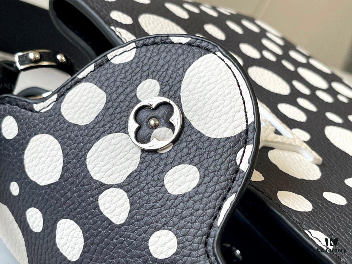 Upgraded Version M21663 This LV x YK Capucines Small Handbag from the Louis Vuitton x Yayoi Kusama Collaboration Collection