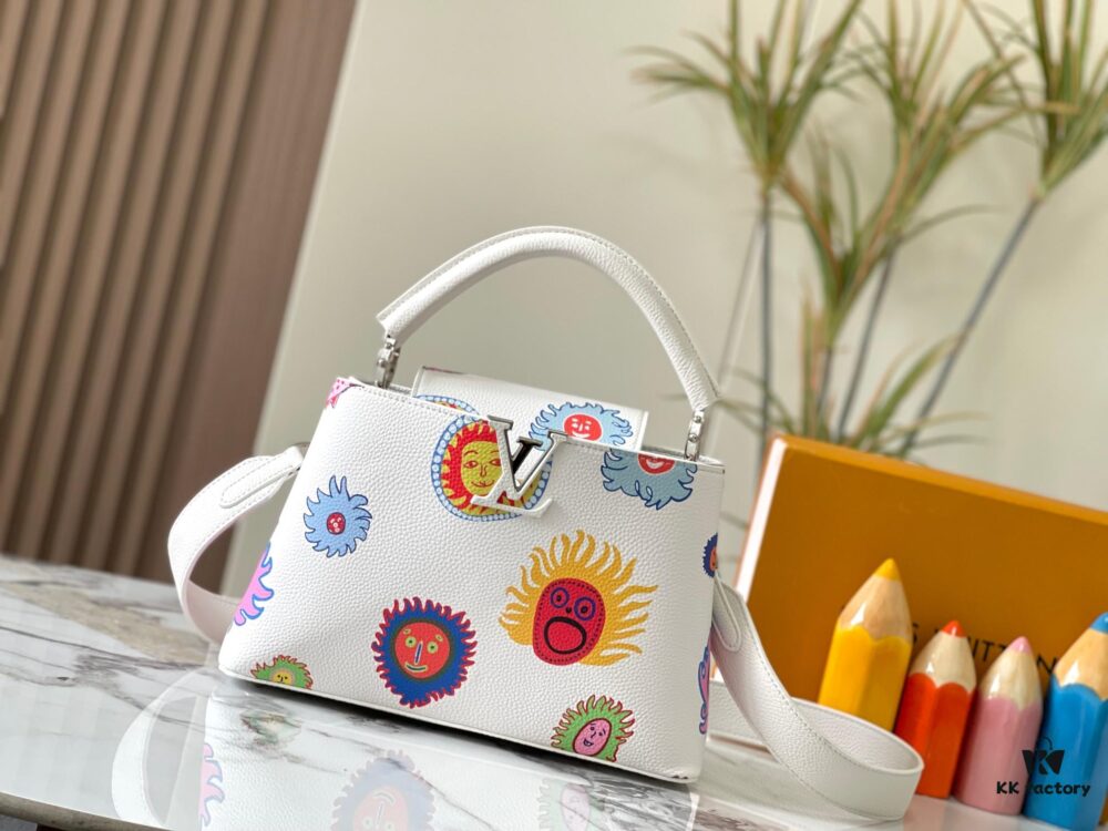 Upgraded M21726 Louis Vuitton x Yayoi Kusama New Collaboration Series Capucines MM Handbag