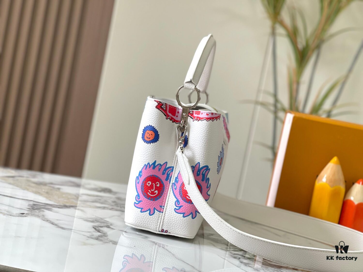 Upgraded M21726 Louis Vuitton x Yayoi Kusama New Collaboration Series Capucines MM Handbag