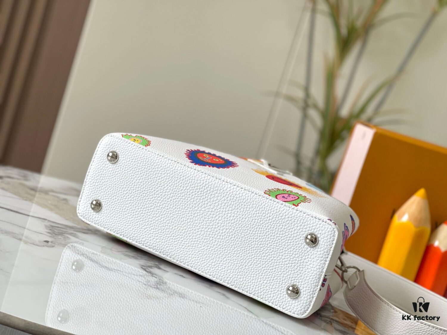 Upgraded M21726 Louis Vuitton x Yayoi Kusama New Collaboration Series Capucines MM Handbag