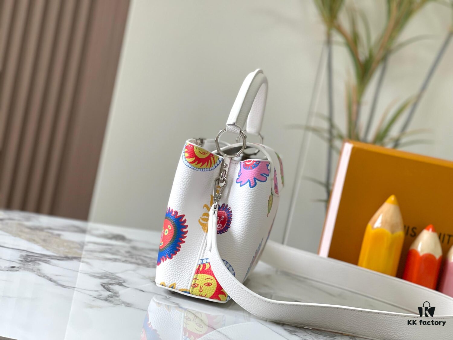 Upgraded M21725 Louis Vuitton x Yayoi Kusama New Collaboration Series LV x YK Capucines PM Handbag