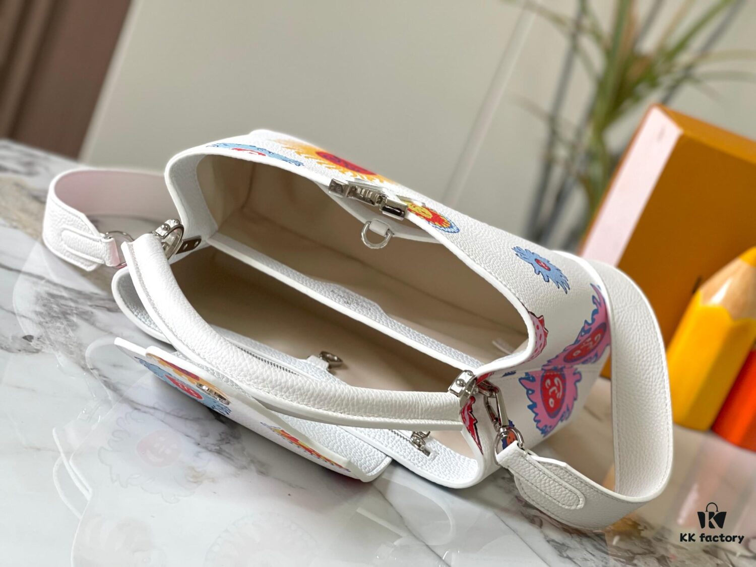 Upgraded M21726 Louis Vuitton x Yayoi Kusama New Collaboration Series Capucines MM Handbag