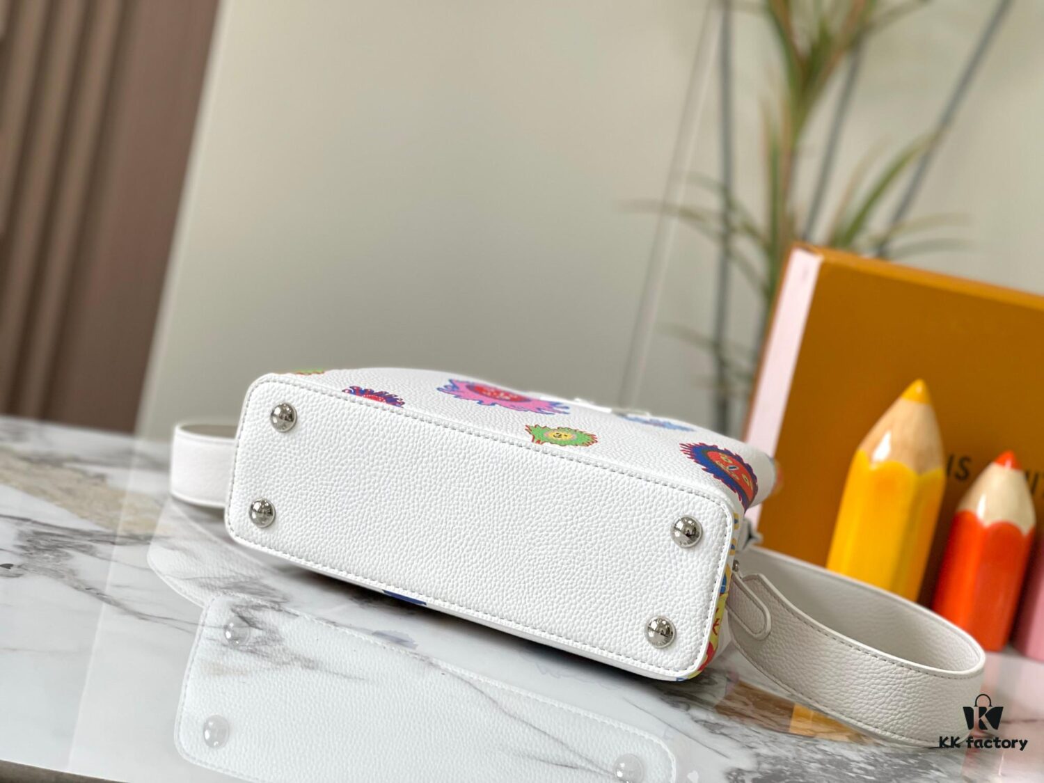 Upgraded M21725 Louis Vuitton x Yayoi Kusama New Collaboration Series LV x YK Capucines PM Handbag