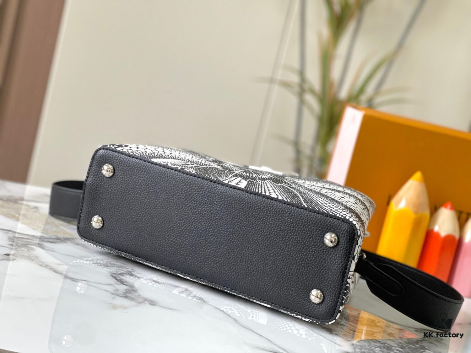 Upgraded M21705 Louis Vuitton x Yayoi Kusama Collaboration Capucines MM Handbag